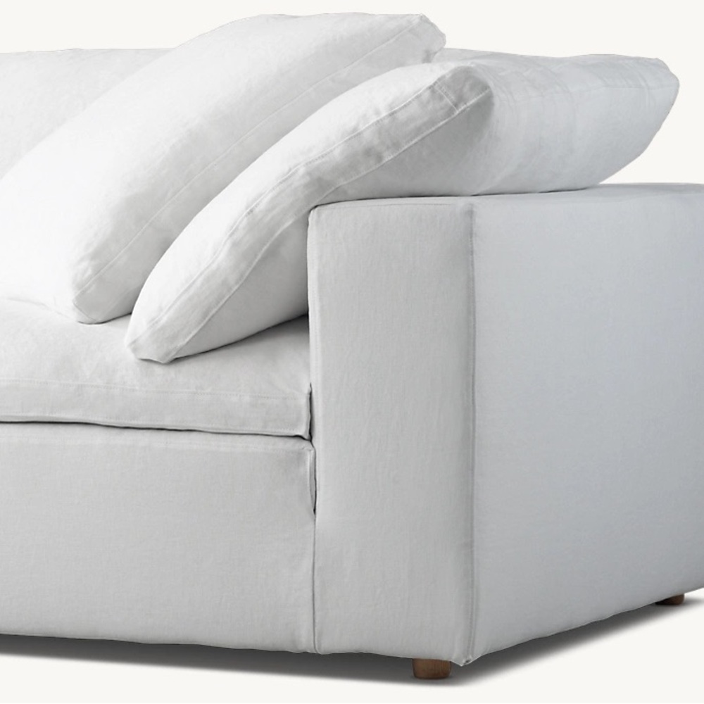 RH Mist End-of-Sectional Armless and Ottoman Slipcover